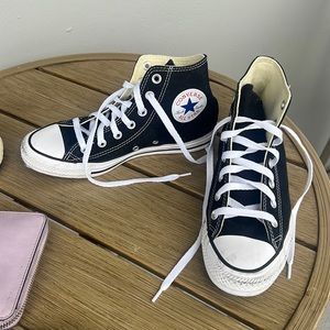Black converse high tops women size 7